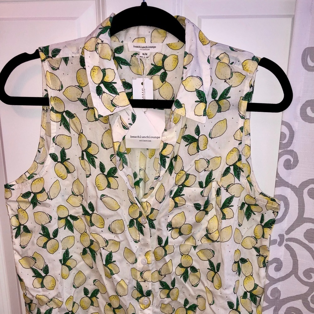 Beach Lunch Lounge Lemon Tank